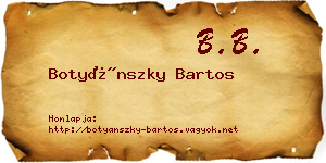 Botyánszky Bartos névjegykártya